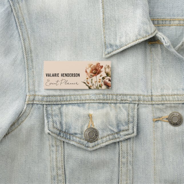 Watercolor Boho Wildflower Feminine Name Tag (In Situ)