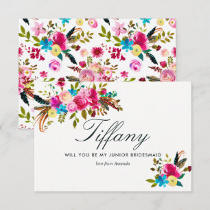 Watercolor Boho Will You Be My Junior Bridesmaid Invitation