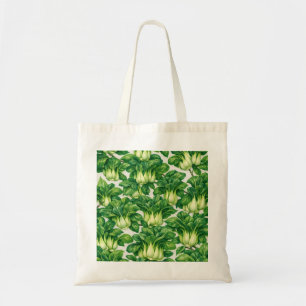 Watercolor Bok Choy Botanical Vegetable Pattern Tote Bag