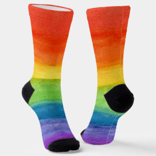 Watercolor Bold Colorful Cute Socks