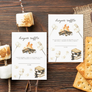 Watercolor Bonfire Baby shower Diaper Raffle Enclosure Card
