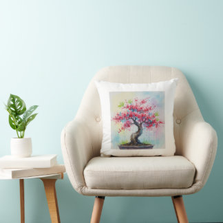 Watercolor Bonsai Cushion