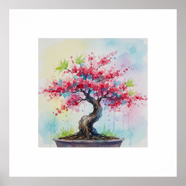 Watercolor Bonsai Poster (Front)