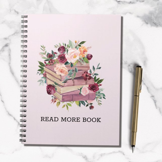 Watercolor Book and Rose Flower Quote (In situ)