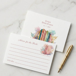 Watercolor Book Bridal Shower Advice for the Bride Enclosure Card