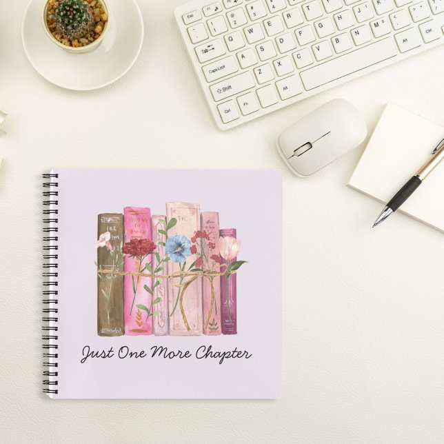 Watercolor Book Flower Pink Purple Reading Quote (In situ)
