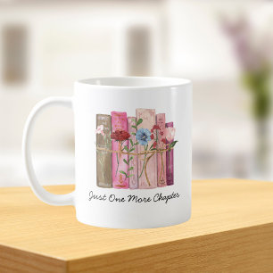 Watercolor Book Flower Pink Purple Reading Quote Coffee Mug