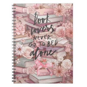 Watercolor Books and Pink Flowers Notebooks