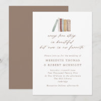 Watercolor Books Every Love Story Wedding Invitati
