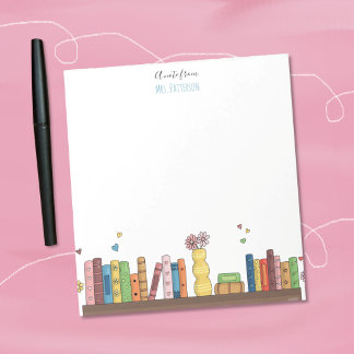 Watercolor Books School Librarian Notepad