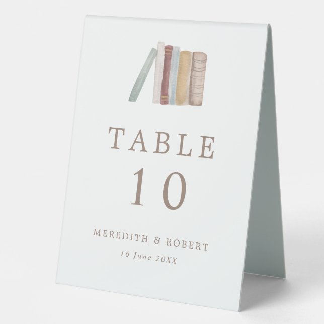 Watercolor Books Theme Wedding (Front)