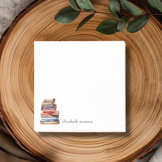 Watercolor Bookstack Personalised Post-it Notes (Creator Uploaded)