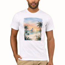 Watercolor Boracay Sunset Beach Philippines Shirt