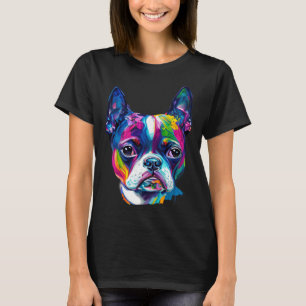 Watercolor Boston Terrier Dog For Men Women Kids T-Shirt