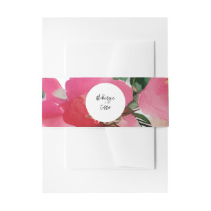 Watercolor Botanical Anemone Wedding Invitation Belly Band