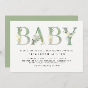 Watercolor Botanical Baby · Baby Shower Invitation