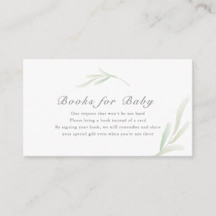 Watercolor Botanical Baby Shower Book Request Enclosure Card