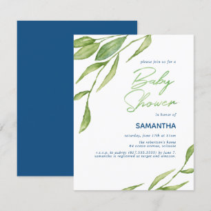 Watercolor Botanical Baby Shower Invitation