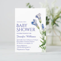 watercolor botanical blue boy baby shower arch