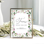 Watercolor Botanical Bridal Shower Favors Poster<br><div class="desc">This design features a stunning watercolor botanical motif that exudes natural beauty and sophistication. The delicate shades of purple and pink are masterfully blended to create a soft, romantic ambiance, making it the perfect choice for a bridal shower or other elegant event. Overall, this design is a true masterpiece that...</div>