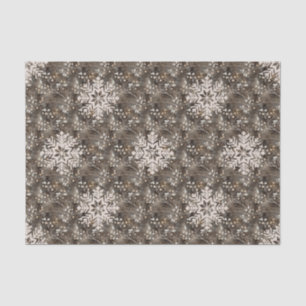 Watercolor Botanical Christmas Snowflake Tissue Paper