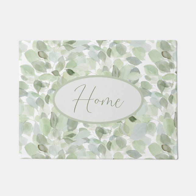 Watercolor Botanical  Doormat (Front)
