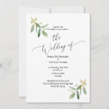 Watercolor Botanical Eucalyptus Invitation