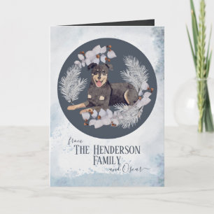 Watercolor Botanical Family Christmas Holiday Card