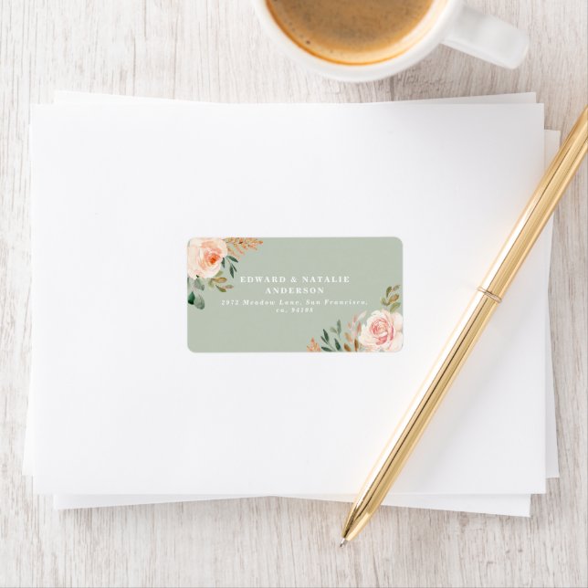 watercolor botanical floral and foliage label (Insitu)