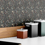 Watercolor botanical floral black, green modern Tile<br><div class="desc">Watercolor botanical floral stylish trendy modern minimal black,  terracotta and sage green design.</div>