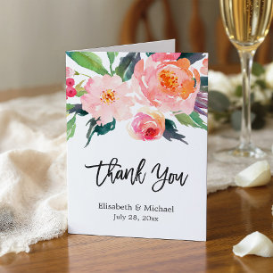Watercolor Botanical Floral Calligraphy Thank You