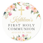 Watercolor Botanical Floral First Holy Communion