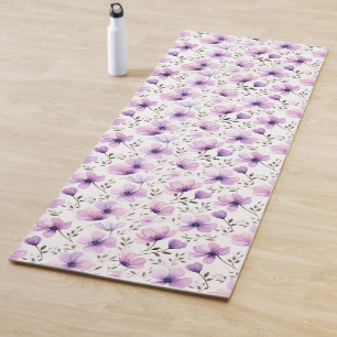 Watercolor Botanical Floral Pattern Yoga Mat