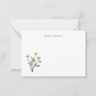 Watercolor Botanical Floral Personalise Stationery Card