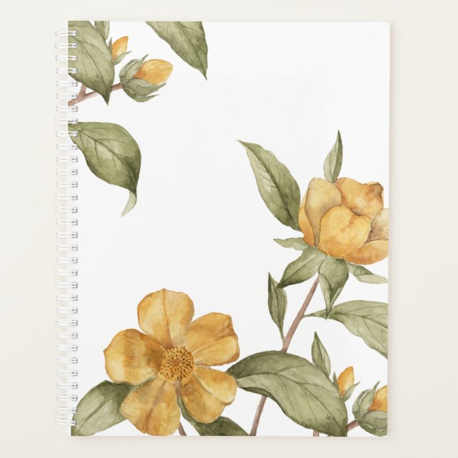 Watercolor Botanical Floral Planner & Organiser (Front)