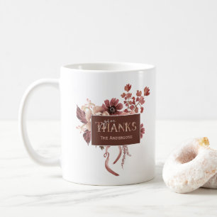 Watercolor Botanical Floral Thanksgiving Coffee Mug