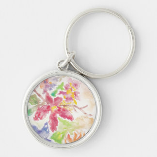 Watercolor Botanical Flower Garden Key Chain