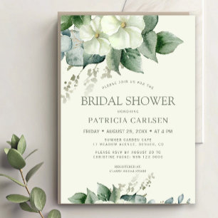Watercolor botanical flowers bridal shower invitation