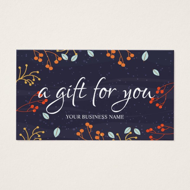 Watercolor botanical Foliage Gift Certificate (Front)