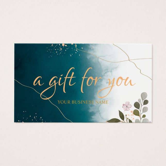 Watercolor botanical Foliage Gift Certificate (Front)