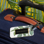Watercolor botanical greenery black gold luggage tag<br><div class="desc">Watercolor eucalyptus greenery elegant,  black gold,  luggage tag.
You can easily add your name at the front and you can fill in your contact information at the back.</div>