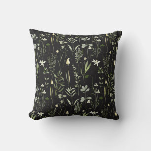 Watercolor Botanical Greenery Pattern Cushion