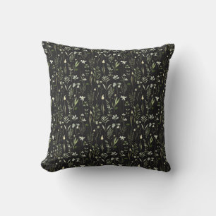 Watercolor Botanical Greenery Pattern Cushion