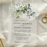 Watercolor Botanical Greenery Wedding Acrylic Invitations<br><div class="desc">Modern Elegant Watercolor Botanical Greenery Wedding Invitation Card includes eucalyptus leaves,  green botanical foliage,  dusty blue leaves,  sage green leaves and other beautiful botanical greenery.</div>