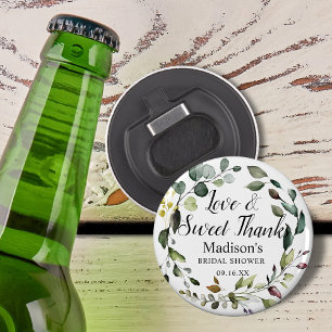 Watercolor Botanical Greenery Wreath Thank You Bottle Opener