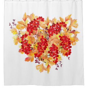 Watercolor botanical illustration. Heart shaped au Shower Curtain