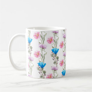 Watercolor botanical pattern coffee mug