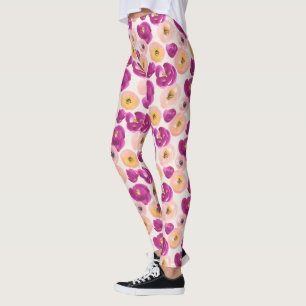 Watercolor Botanical Pattern Leggings