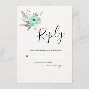 Watercolor Botanical RSVP Wedding Enclosure Card