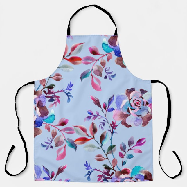 Watercolor botanical seamless pattern. Hand drawn  Apron (Front)
